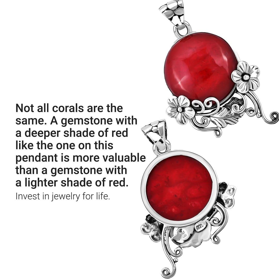 Sponge Coral Pendant without Chain in Sterling Silver
