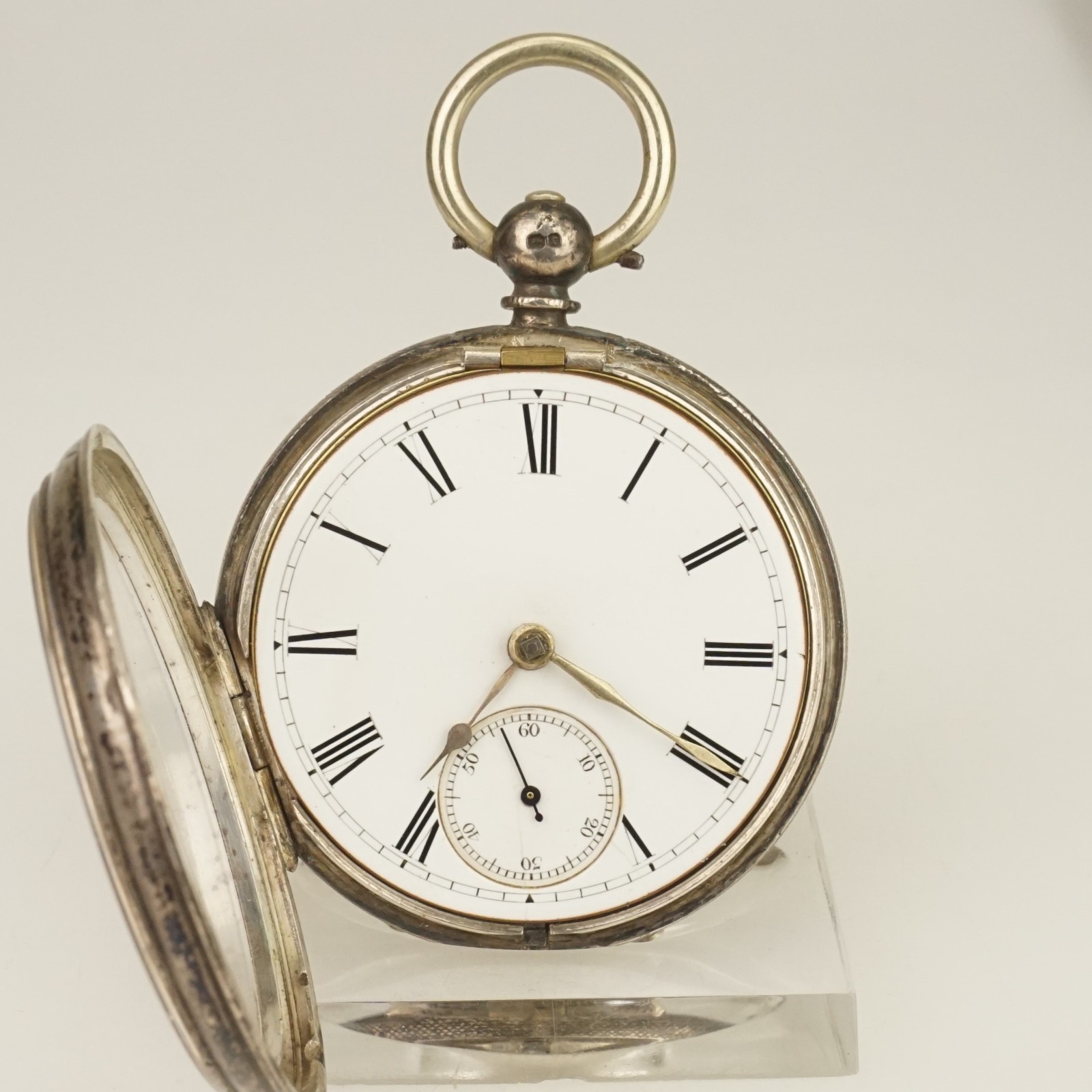 114g. Silver Antique Fusee Pocket Watch Men’s no duplex chronometer repeater RAR