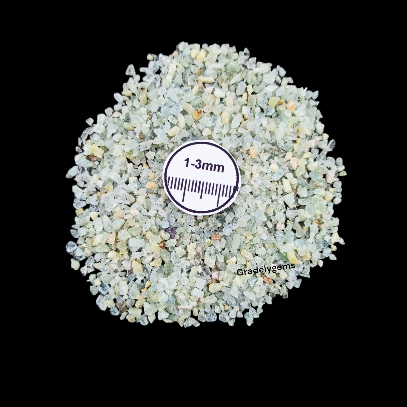 Premium Aquamarine Gemstone Crushed Powder – for Resin Art, Craft, Ring inlay