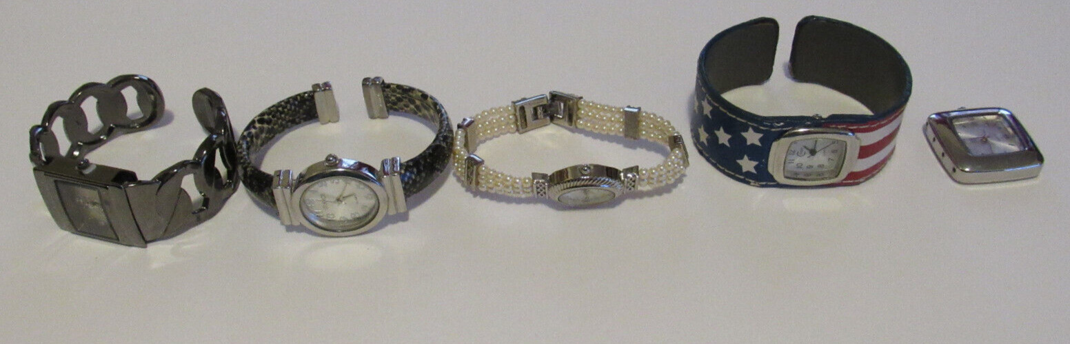 Lot of 5 VTG Ladies Quartz Watches Various Designs Casual/Formal Japan Movement