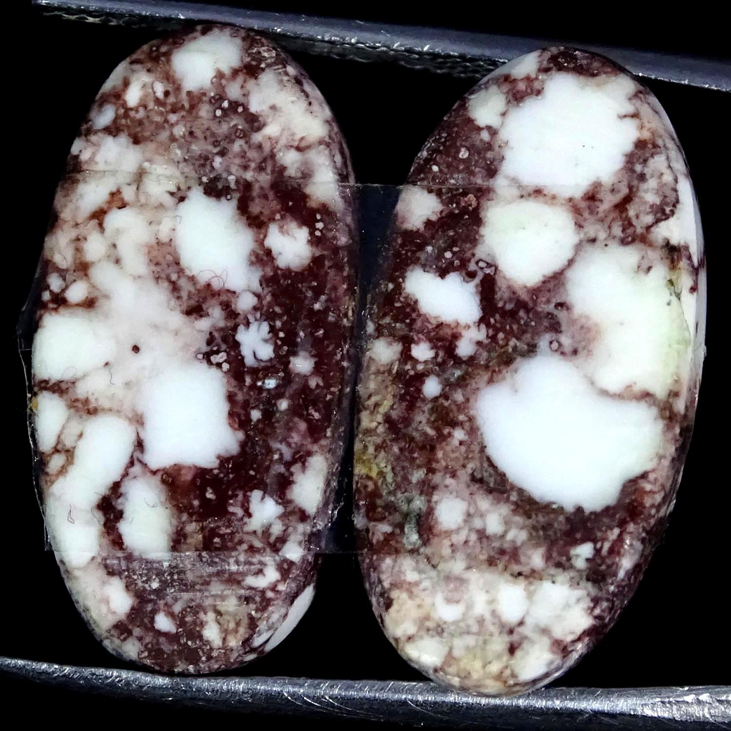 20.50Cts Natural Wild Horse Cabochon Oval Pair Jewelry Making 11X22X4MM