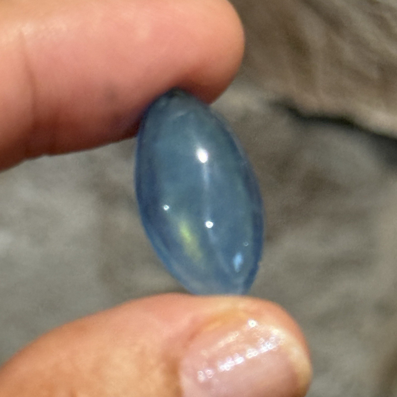 9.6ct 22.6x12x5.4mm Blue Stabilized Aquamarine Smooth Marquis Cabochon Gem
