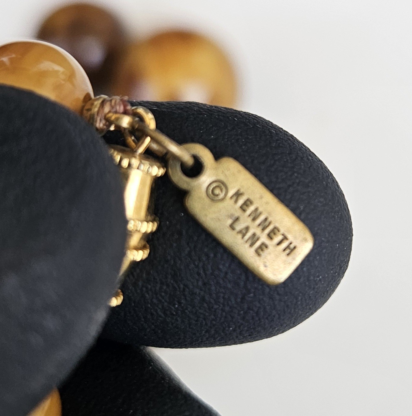 Vintage 1970s Kenneth Lane Catalin Root Beer Caramel Bakelite Bead Necklace 114g