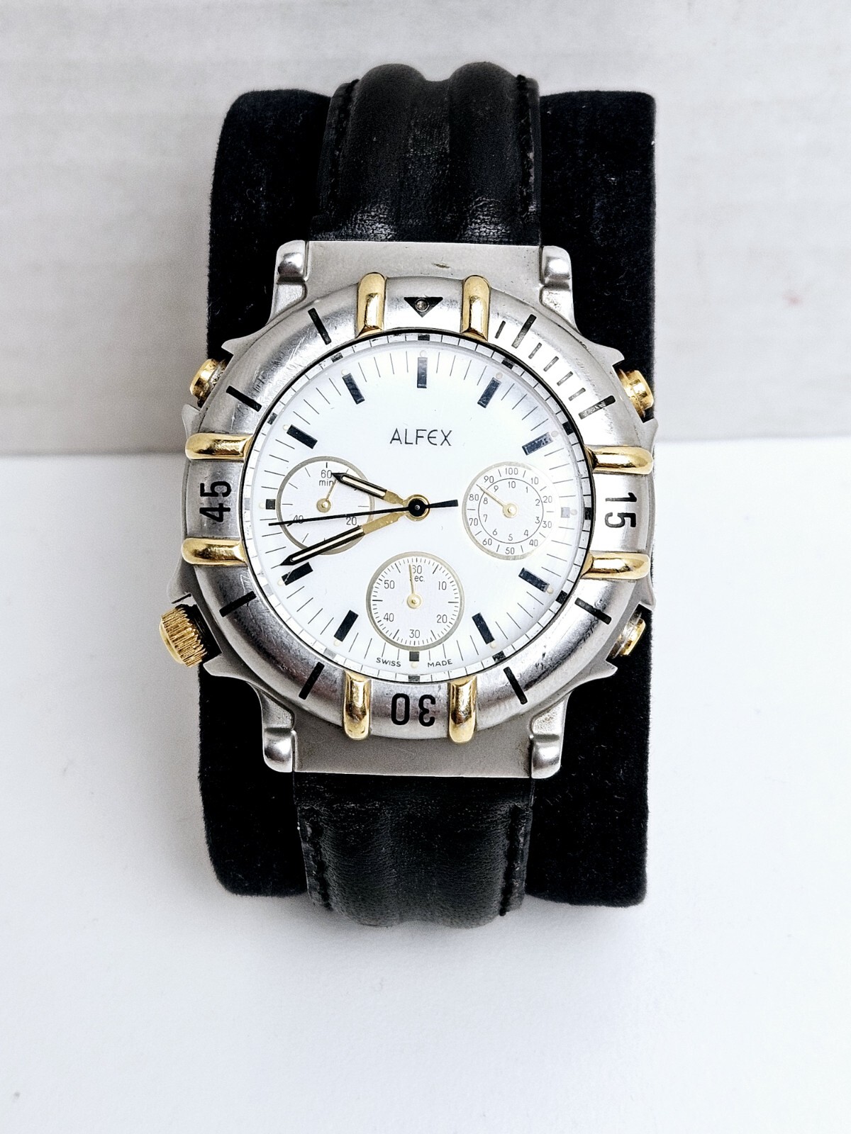 Vintage ALFEX Swiss Made Quartz Chronograph Mod. Dep. 4557 Man’s Watch