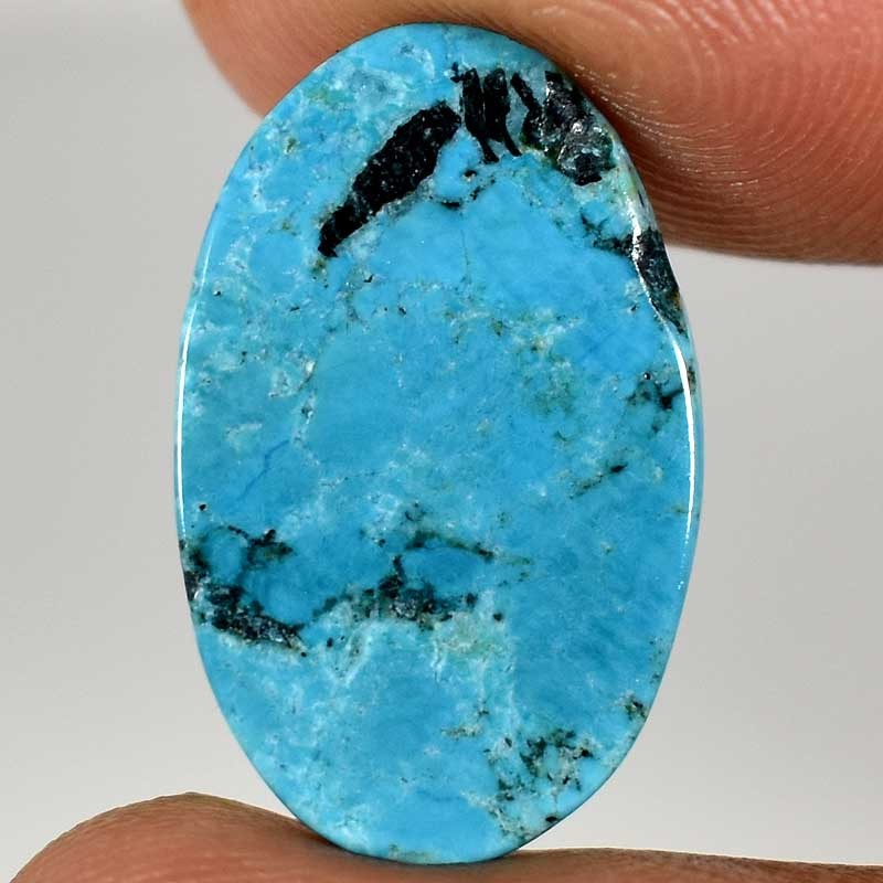 Natural Blue Turquoise Oval Cabochon Gemstone 10.00Cts. 14mm. 20mm. 05mm.