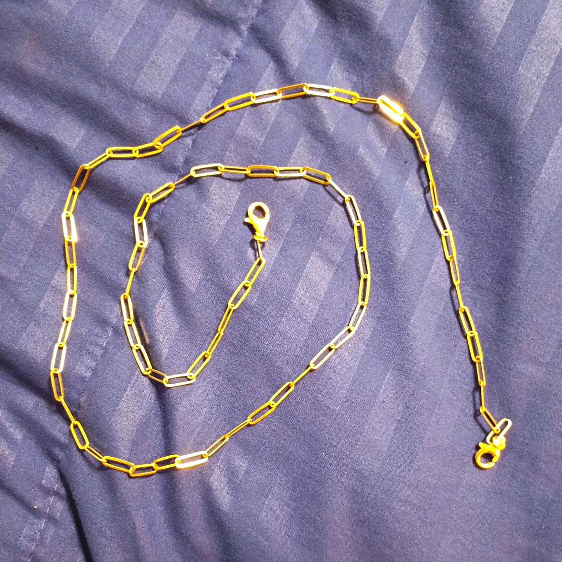 Sterling Silver 14 Karat Gold Plated Paper Clip Chain 9.2 G