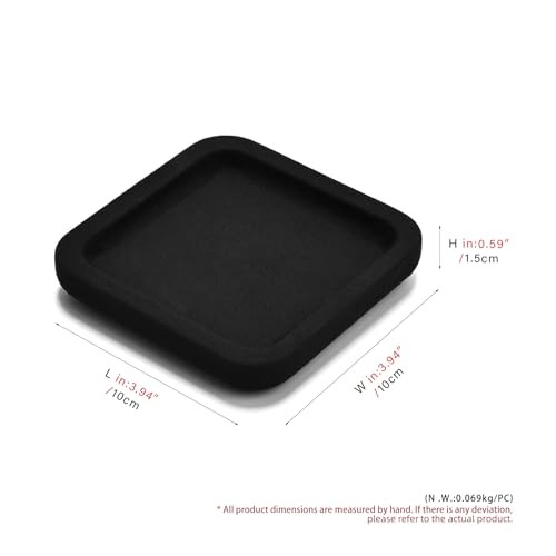 Microfiber Jewelry Display Flat Tray for Rings Earrings 10 * 10 * 1.5cm Black