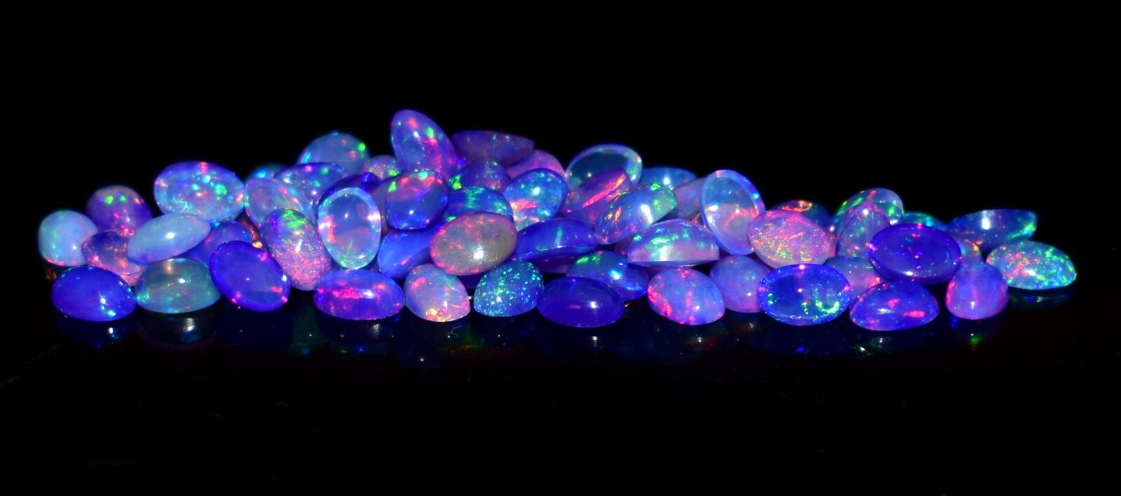 4x6MM 80Pcs Natural Ethiopian Purple Opal Fire Opal Loose Gemstone cabochon M14