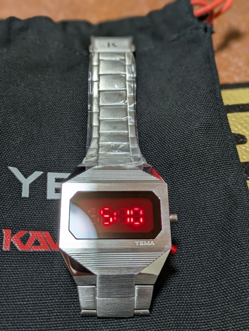 YEMA Kavinsky Digital Watch Red LED Unused with Leather Case & Bag