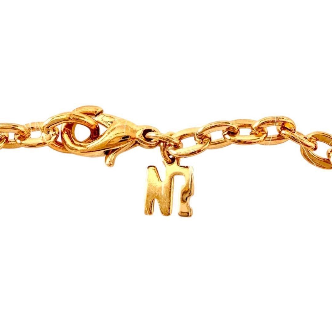 NINA RICCI Gold Tone Bracelet Dainty Chain Charm Minimalist Women Gift