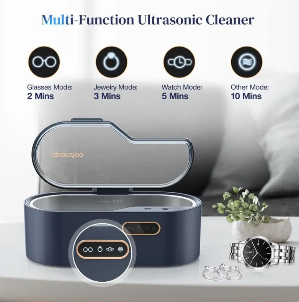 450ml Ultrasonic Jewelry Cleaner Machine with 4 Time Settings 45KHz