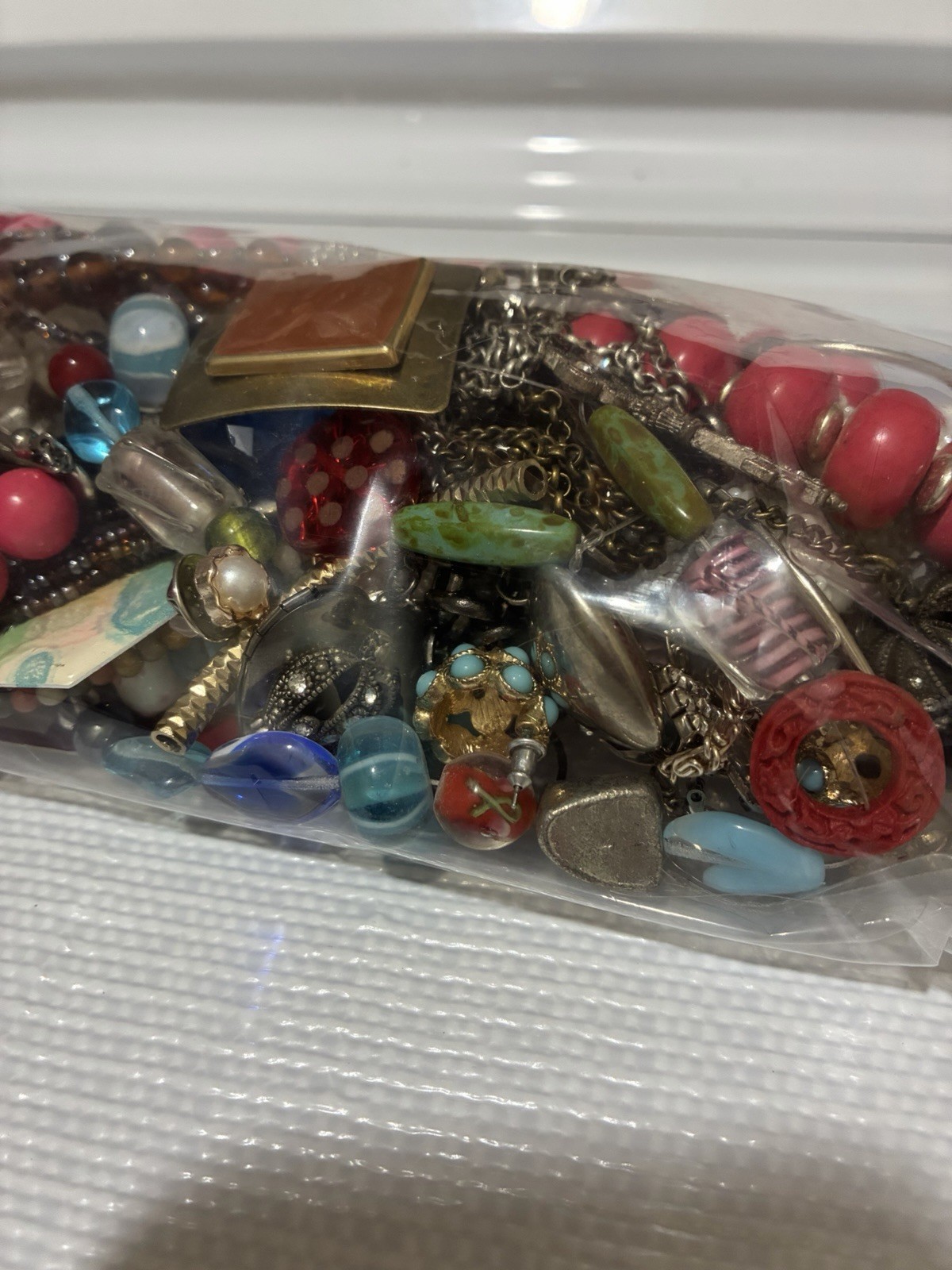 Mixed Costume Jewelry Lot Unsorted Variety Bag 1.43lb lot #6