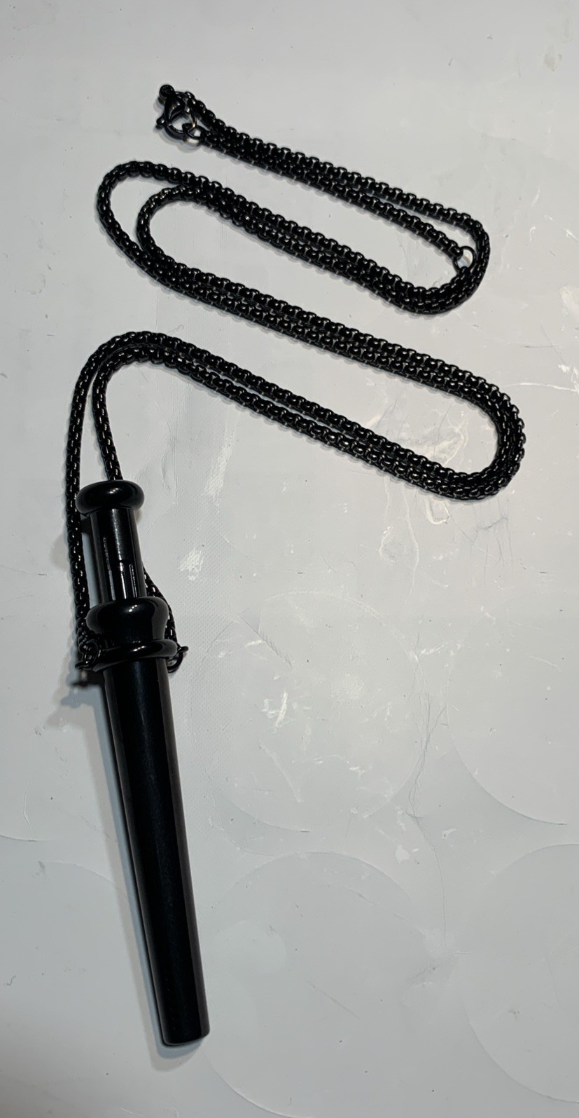 Bump Straw Pendant With Necklace Snuff Tool Full Size SNOGO Clone In Black NEW