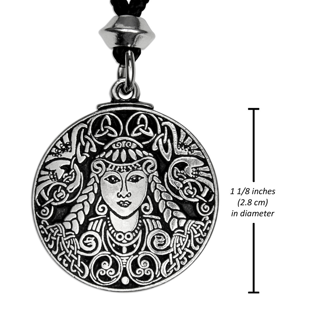 Pewter Brigid Necklace Celtic Goddess Pendant Brigit Jewelry Brighid