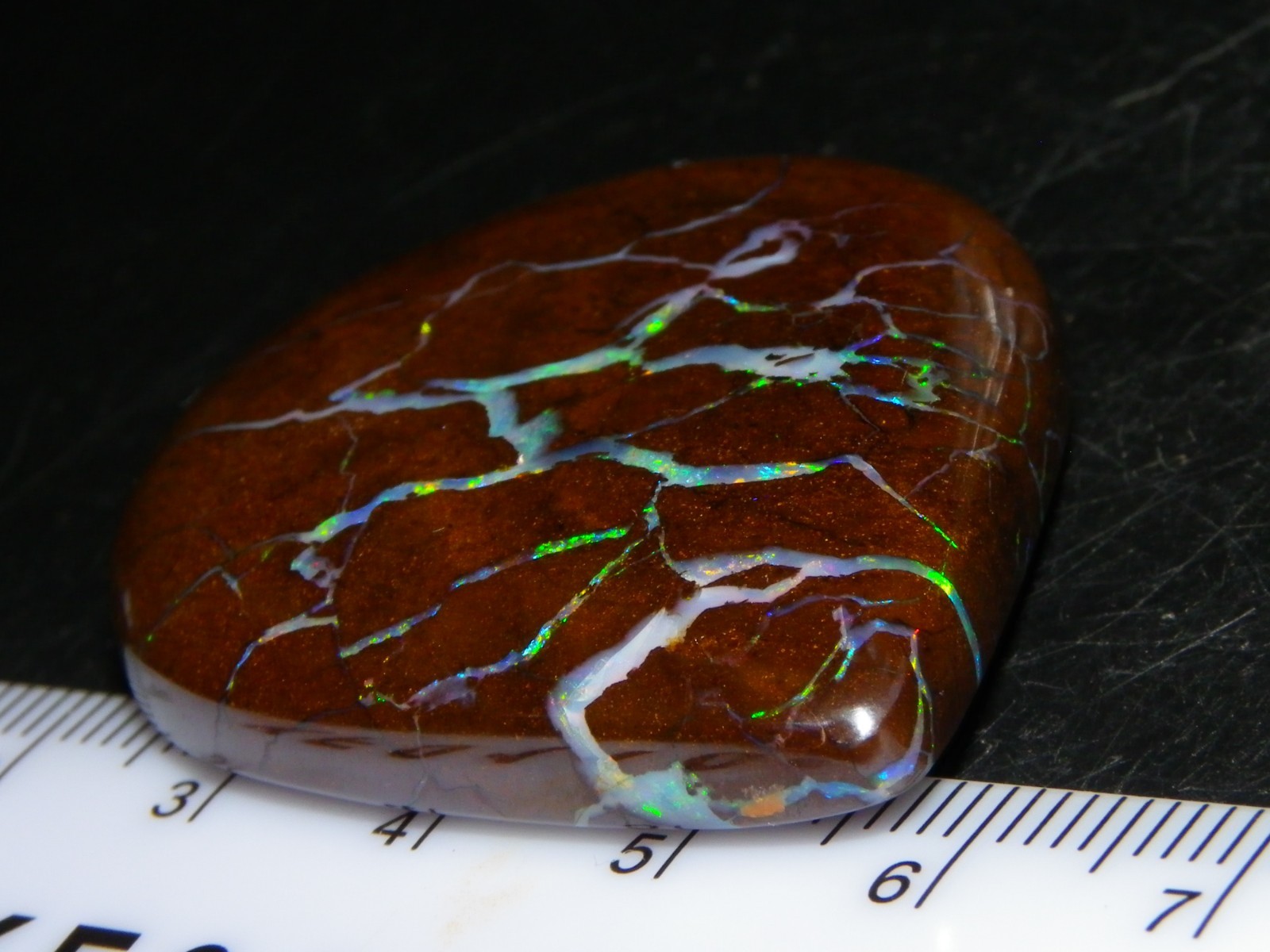 Quality Opalton Boulder Matrix Opal Freeform Cab 128.78cts Multicolour/Veins Qld