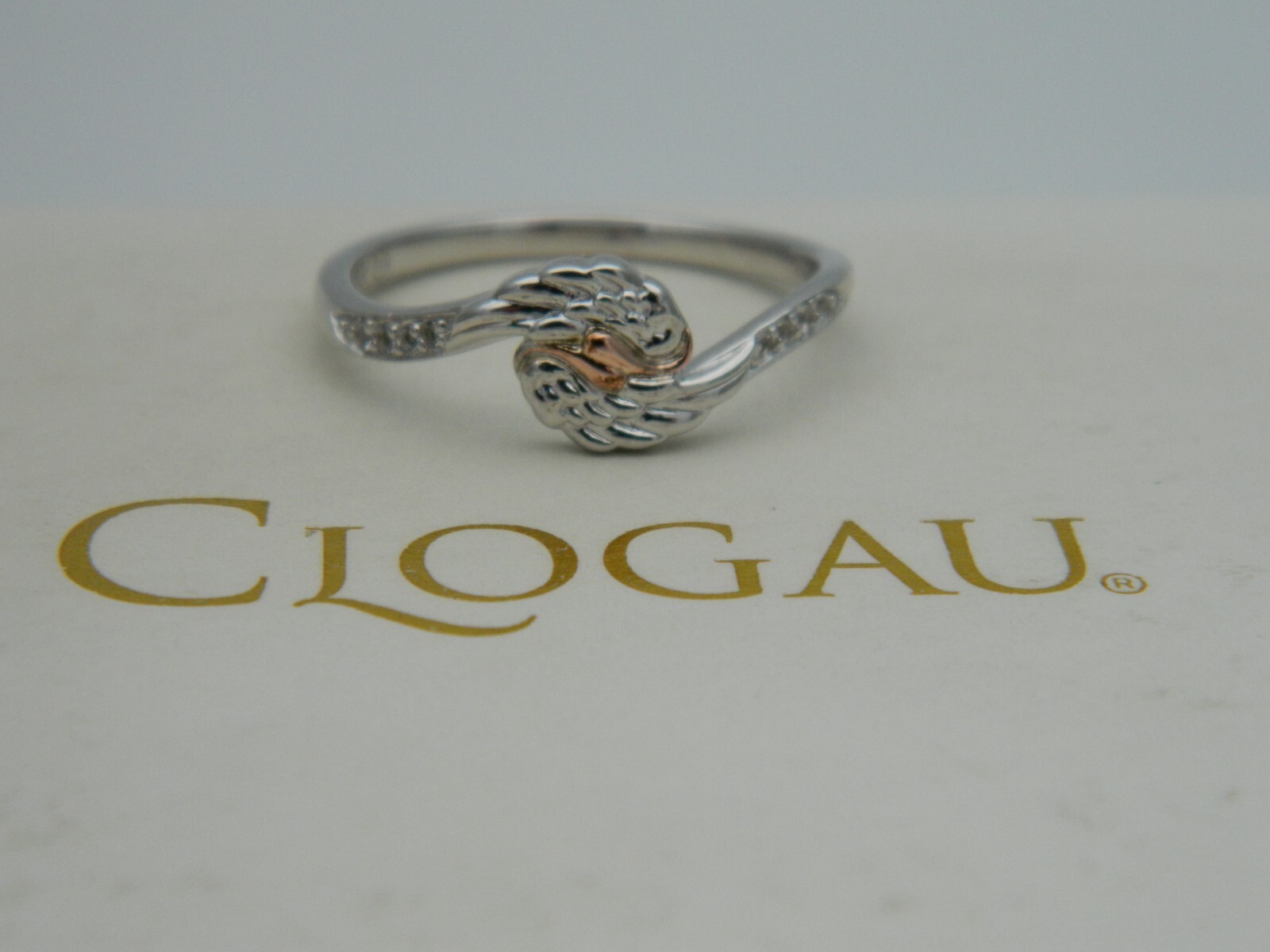 Welsh Clogau Sterling Silver & 9ct Rose Gold Seraphina Topaz Ring size P 1/2