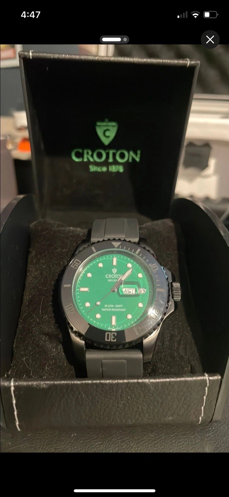 Croton Sea Diver Swiss Green Dial w/box (limited edition)