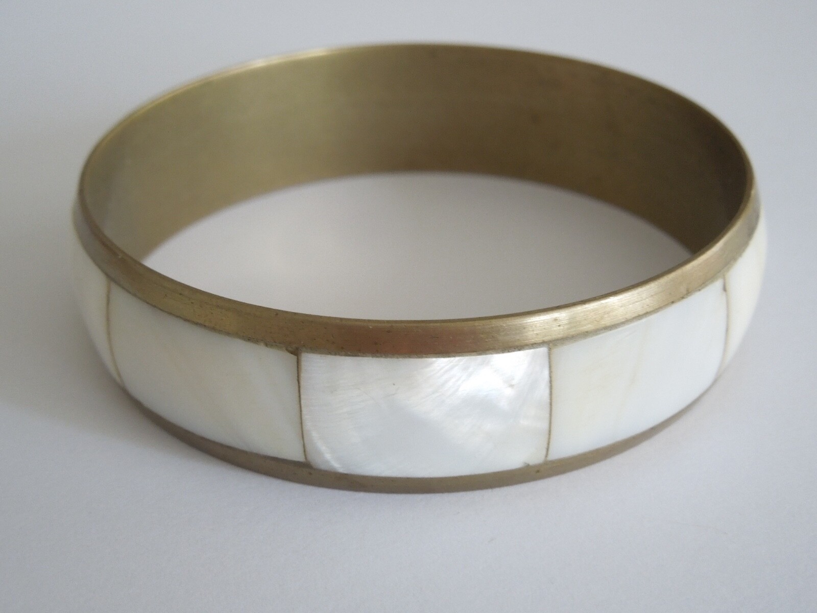 Bracelet Brass Mother Of Pearl 32.1 G/Ø 6.6 Cm/B:1.7 Cm
