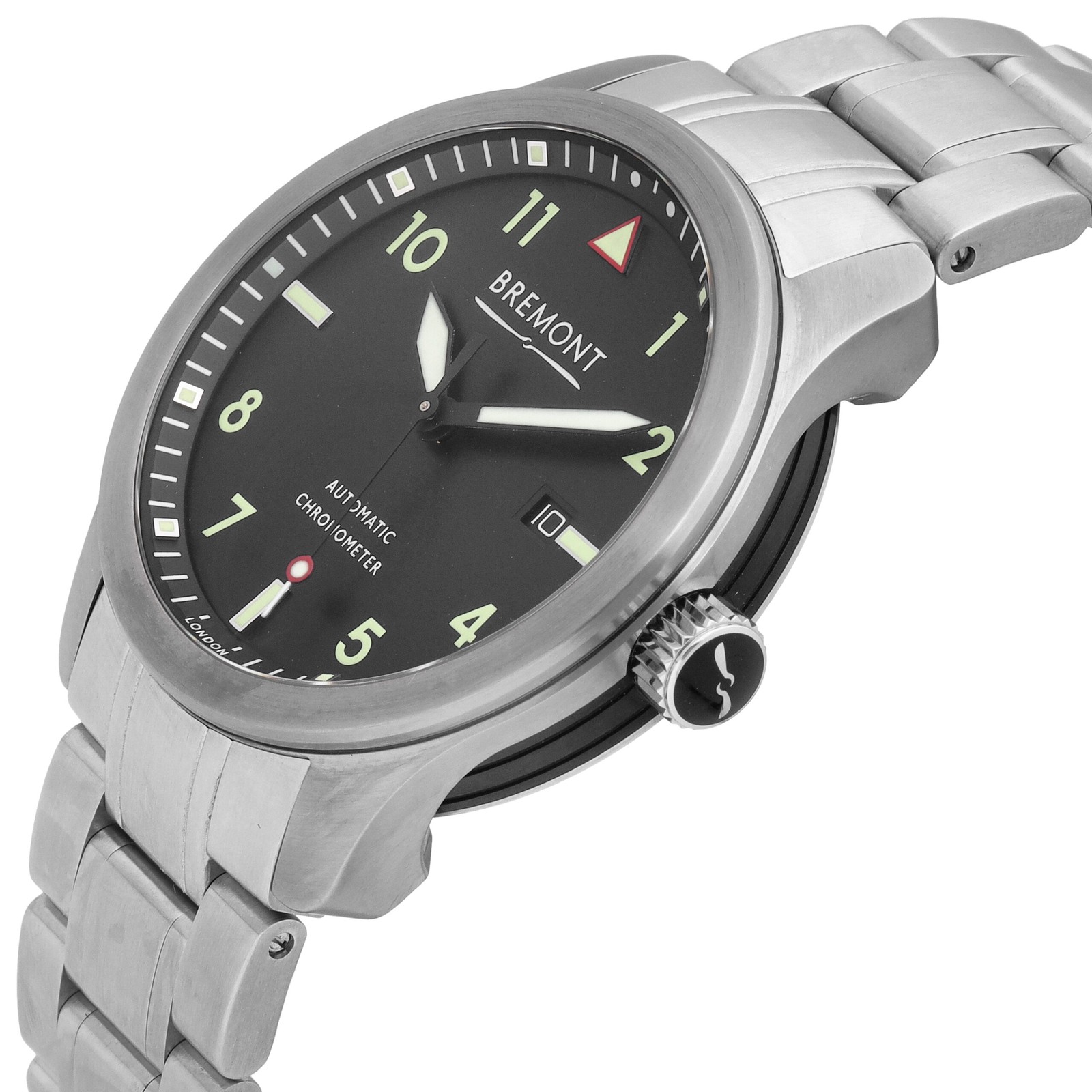 Bremont Solo 43 Stainless Steel Black Dial 43mm Automatic Mens Watch SOLO43-CR-B