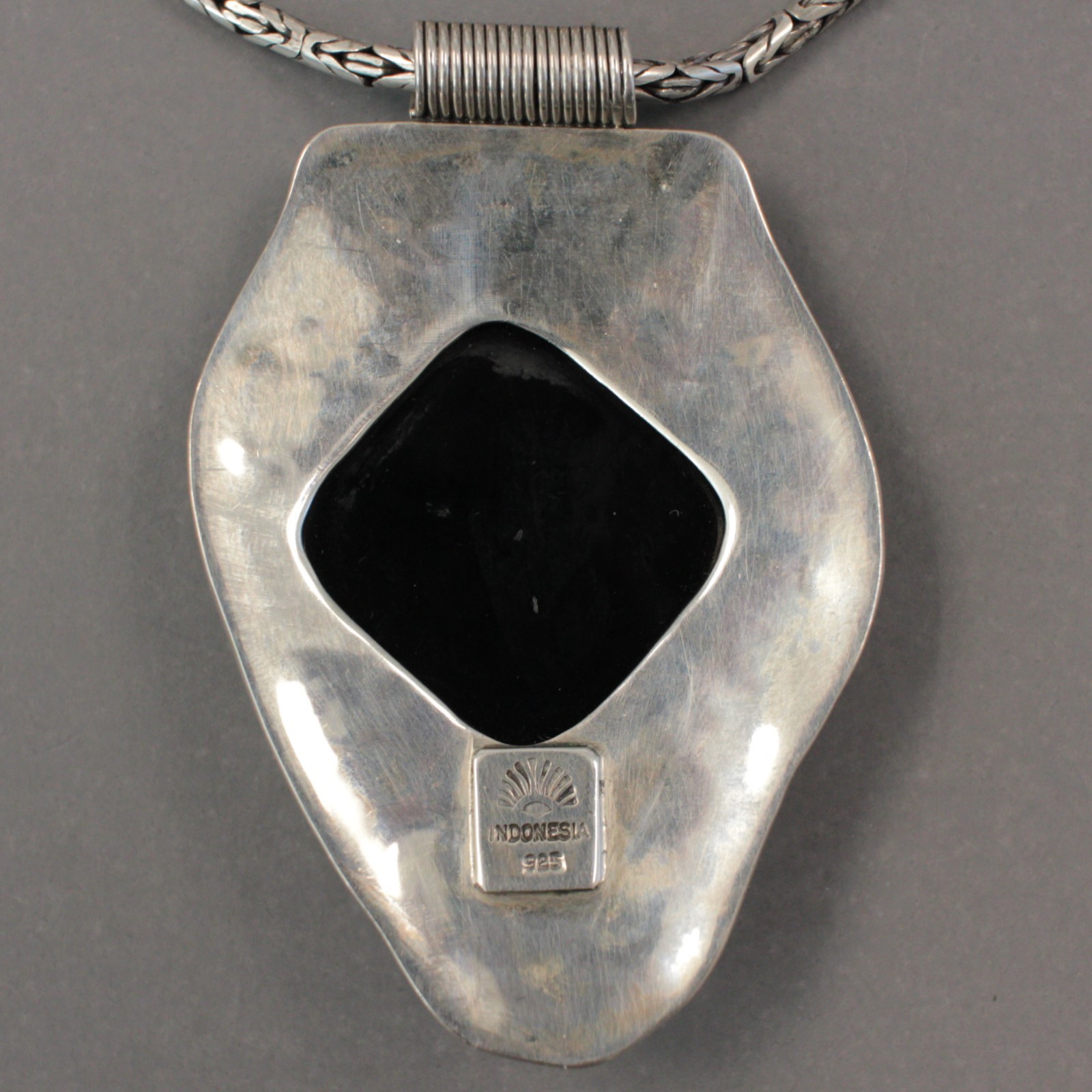 Balinesia Sterling Silver & Paua Shell Pendant with 28″ Borobudur Chain Necklace