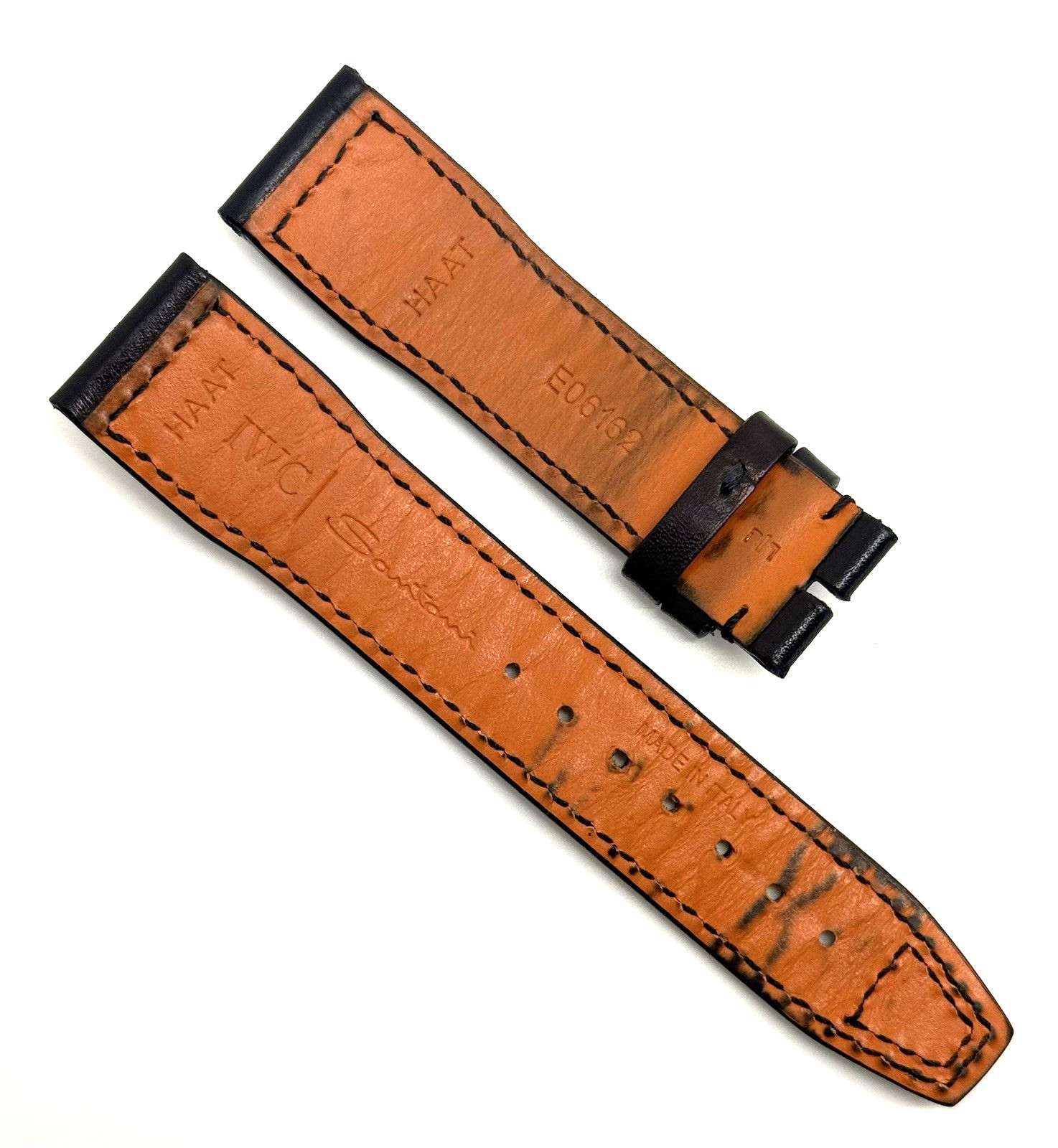 IWC Santoni 20mm x 18mm Black Calfskin Leather Watch Strap E06162 Authentic OEM