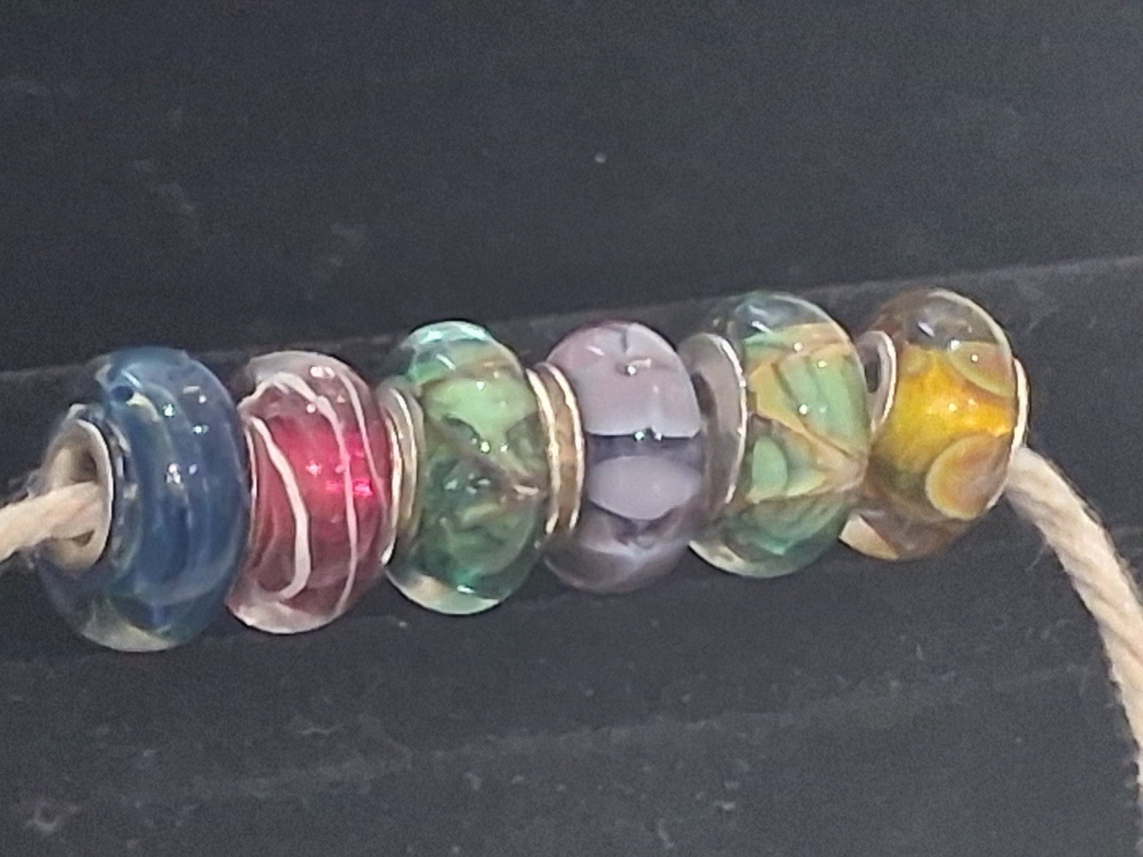 Chamilia Signed 925 Sterling silver Glass Bead And Charms Lot