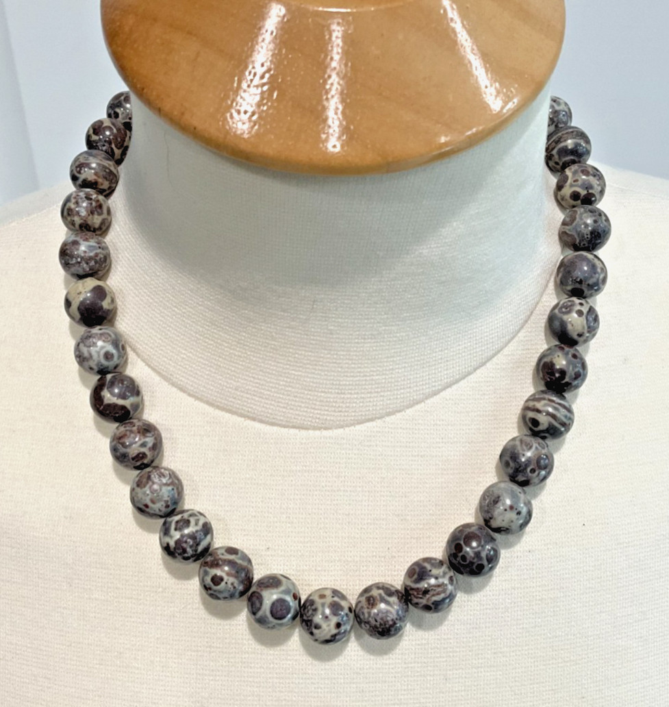 Jay King DTR Sterling Silver 925 Birds Eye Rhyolite Jasper Bead Necklace