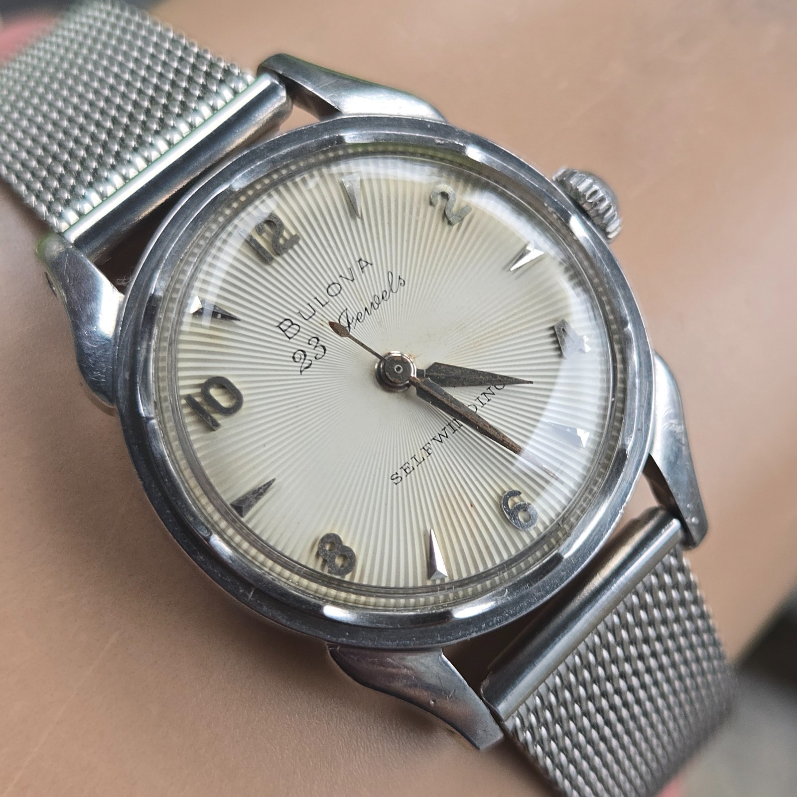 Vintage Bulova 23 “A” Men’s automatic watch sunburst dial 10BPAC USA 1959