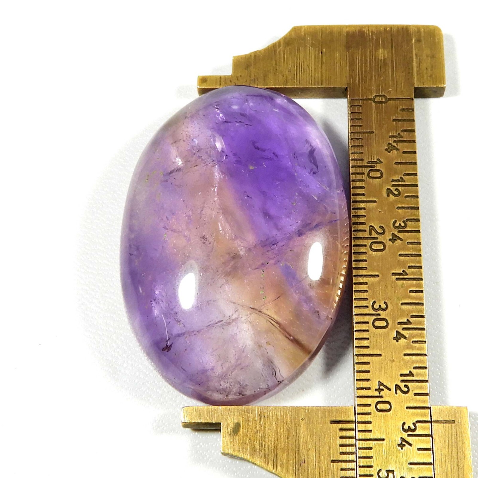 Natural Yellow Purple Ametrine Gemstone 42×29 mm Oval Cabochon Loose #10402