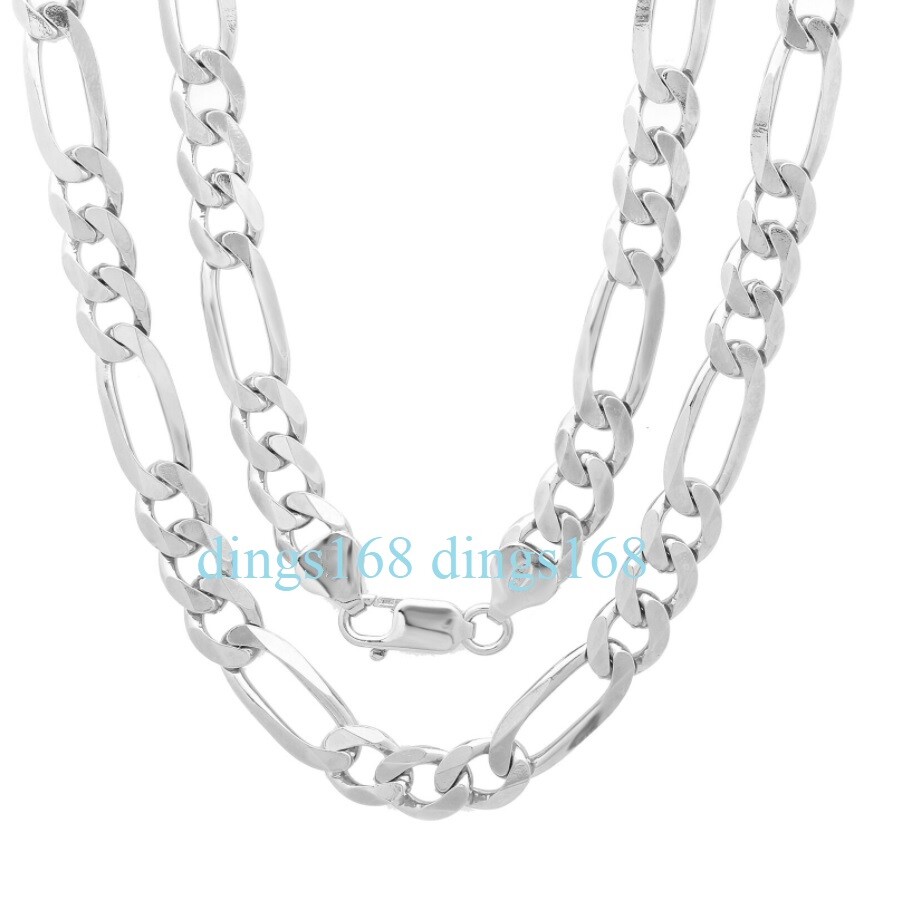 925 Sterling Silver 22inch 3.8mm Tarnish/Lead-FREE Italian Figaro Chain Necklace