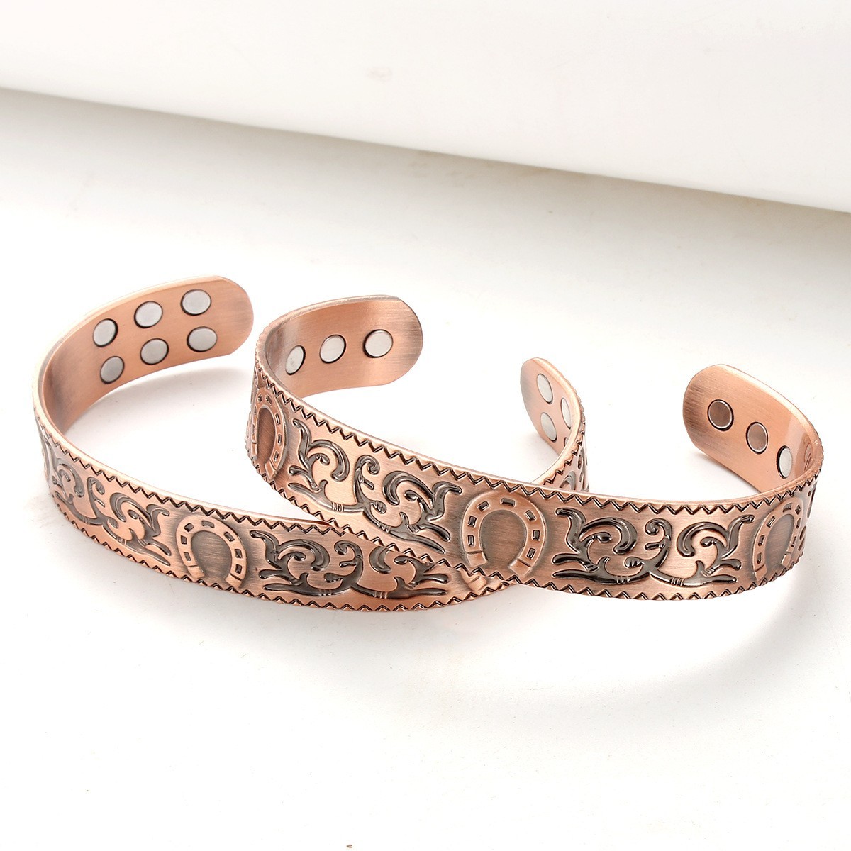 Lucky Horseshoe Magnetic Bracelet Antique Copper Alloy Adjustable Jewelry Gift