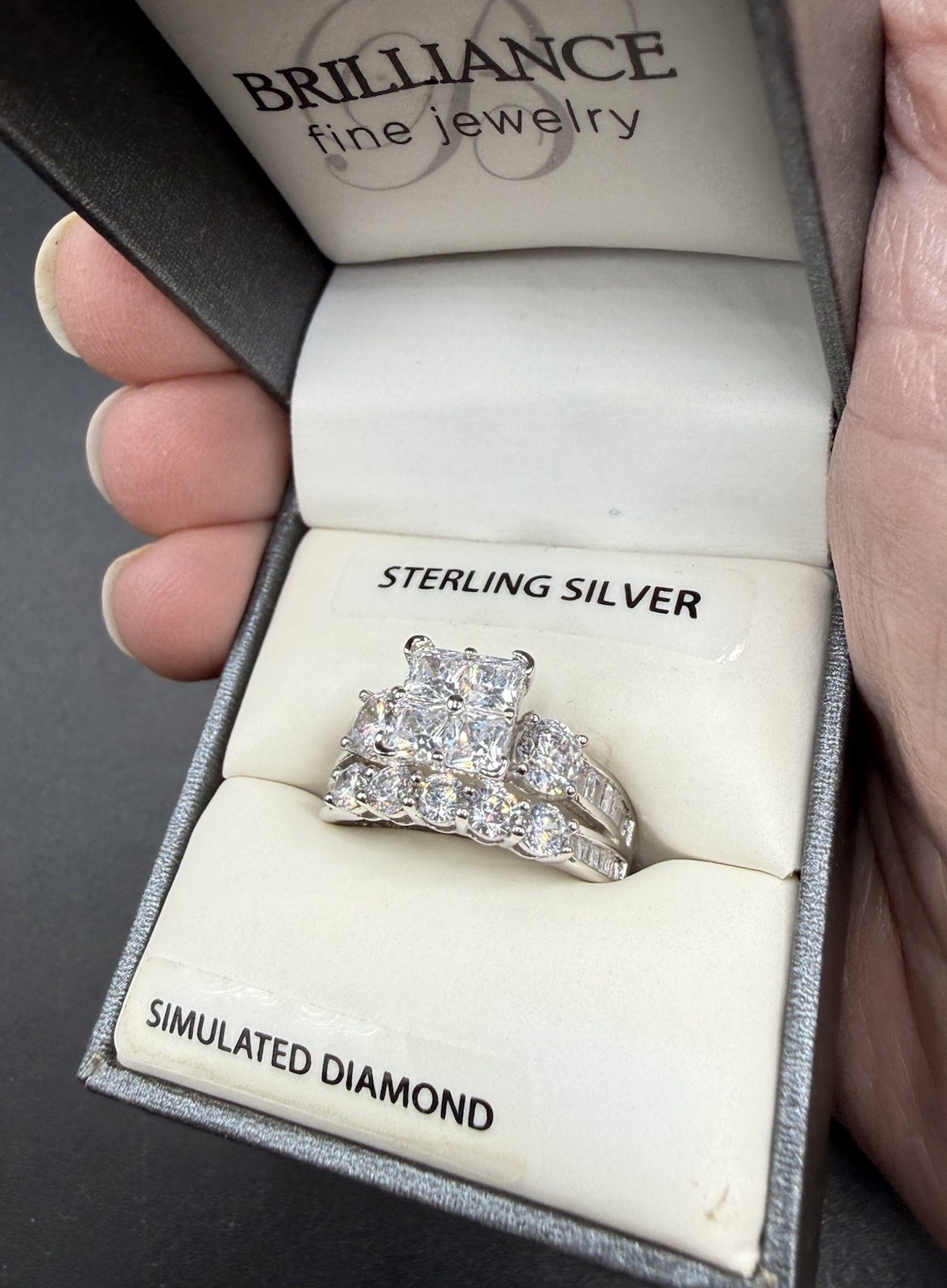 Brilliance Fine Jewelry Sterling Wedding Ring Size 7 – Simulated Diamond