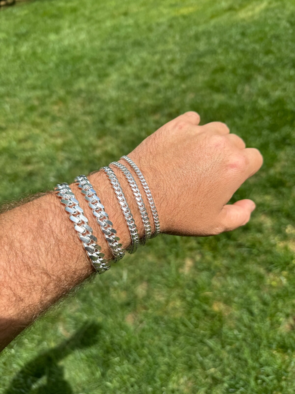 Real Miami Cuban Link Bracelet Solid 925 Sterling Silver Box Clasp ITALY 4-10mm