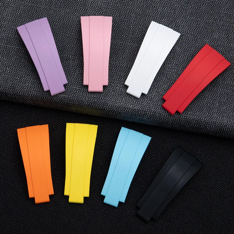 For Rolex Yacht Master 37mm 268655 FKM Fluoro Rubber Watch Band Strap 18mm
