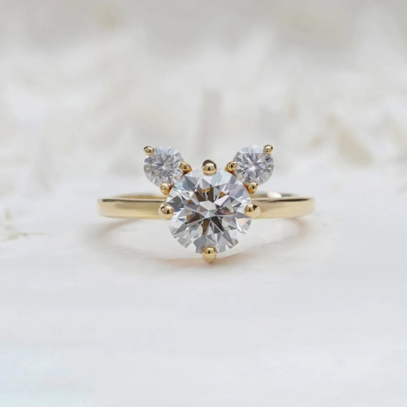 1.50 Carat Round Lab Grown Diamond Engagement Ring | 14k Yellow Gold VVS VS