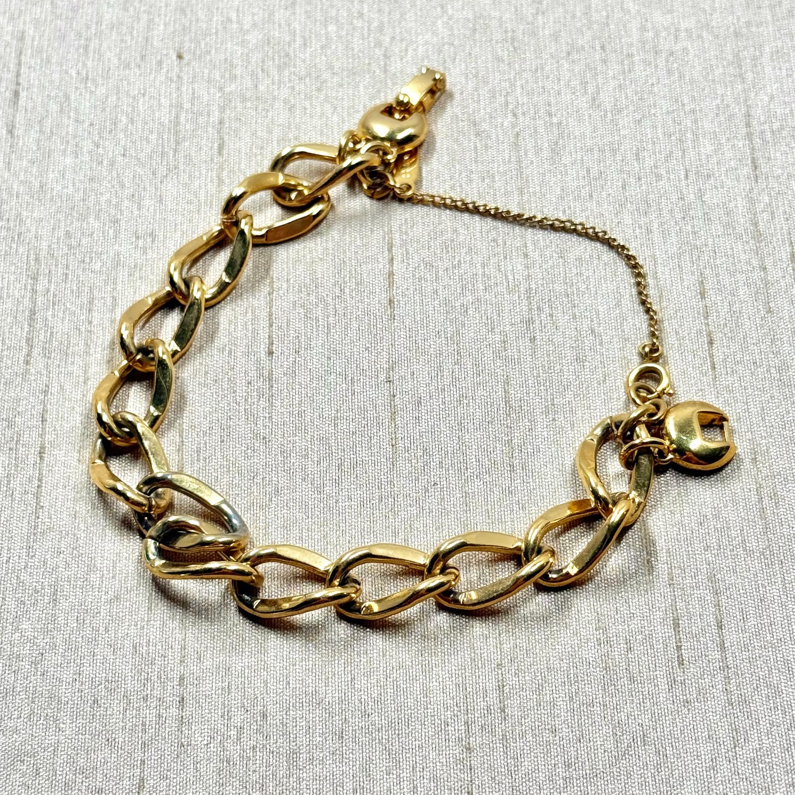Monet Gold Plated Bracelet with Safety Chain, Classic Statement Piece – 7.5 in