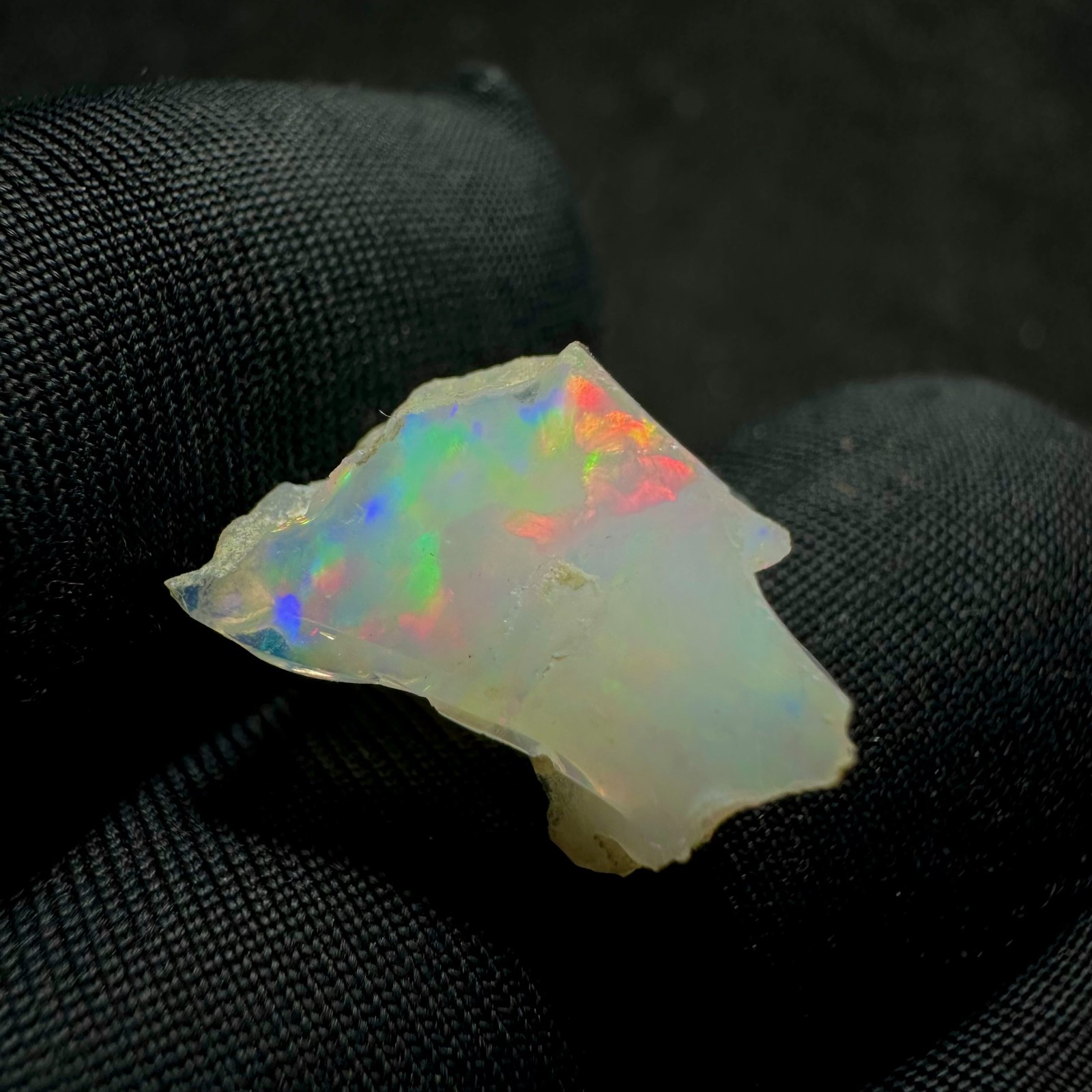 Natural White Ethiopian Opal Rough, Rainbow Fire Raw Opal, Play Of Color Opal