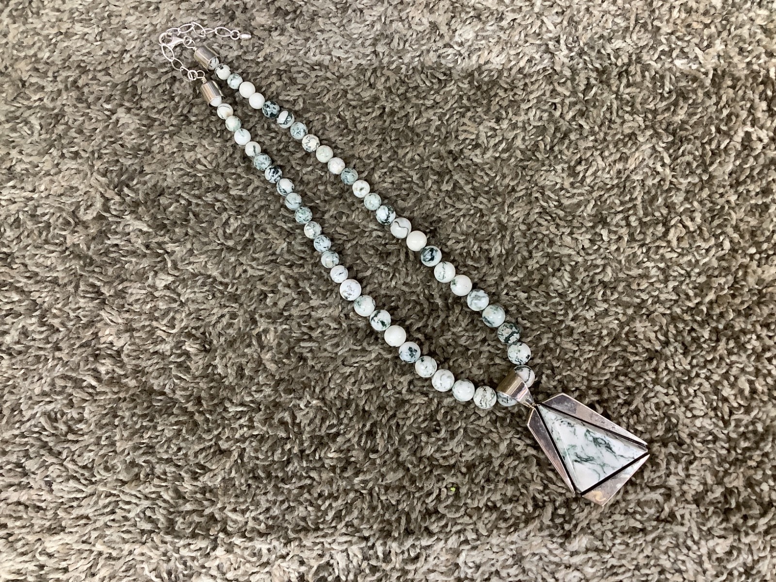 Mine Finds By Jay King Sterling Howlite Necklace and Pendant