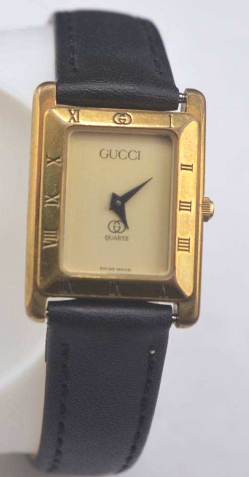 VTG Gucci 4200L Ladies Quartz Gold Plated Watch Runs Great New Band GUARANTEE