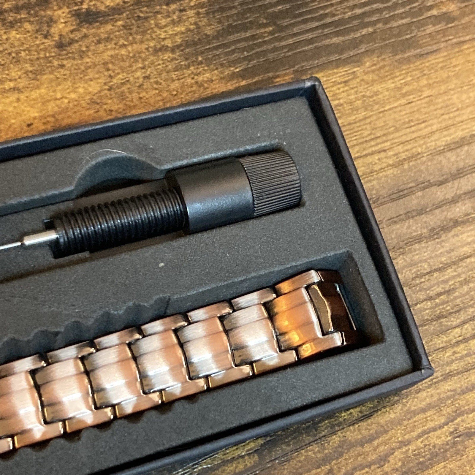 Jecanori Copper Magnetic Bracelet 8.5in 12mm Link Eagle Clasp Steel Mens