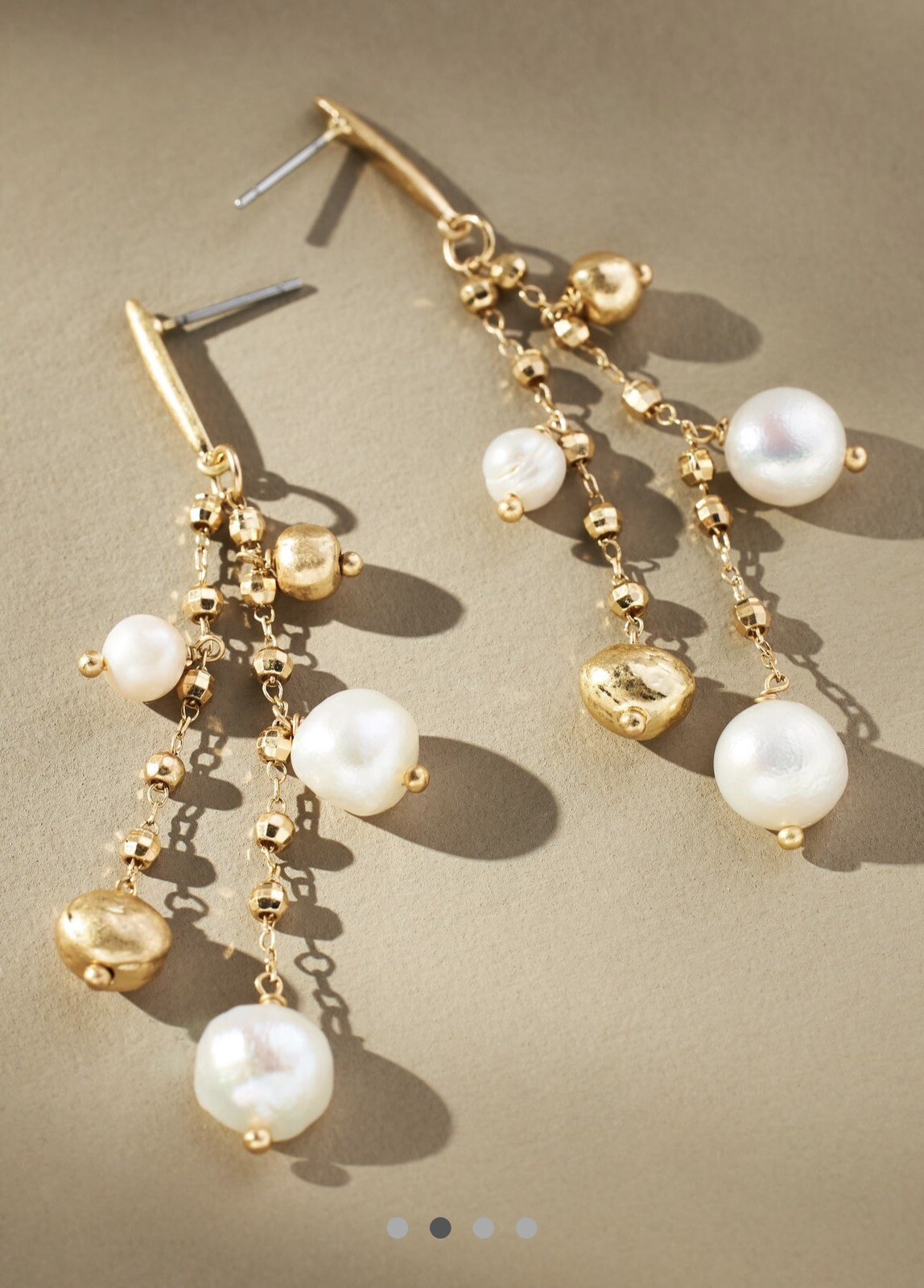 Anthropologie Prairie Pearl Elegant Drop Earrings