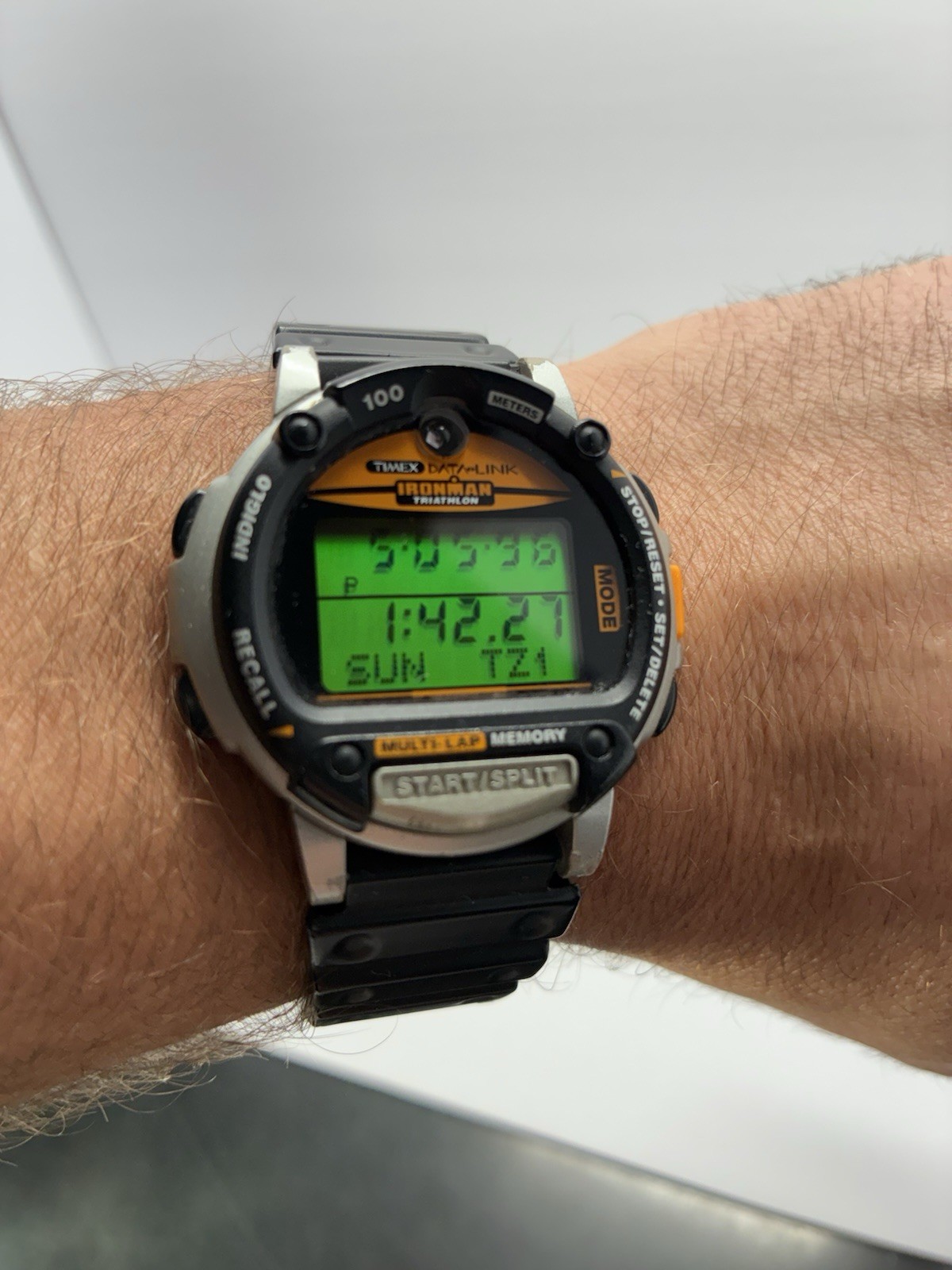 1998 Vintage Timex Data Link Ironman Triathlon Digi Watch Multi Lap New Battery