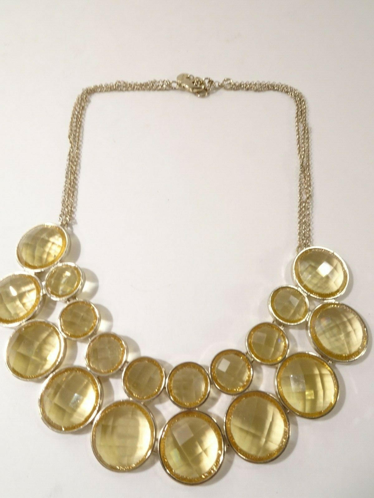 Ann Taylor Women’s Translucent Yellow Round Bib Short Necklace NWT 49