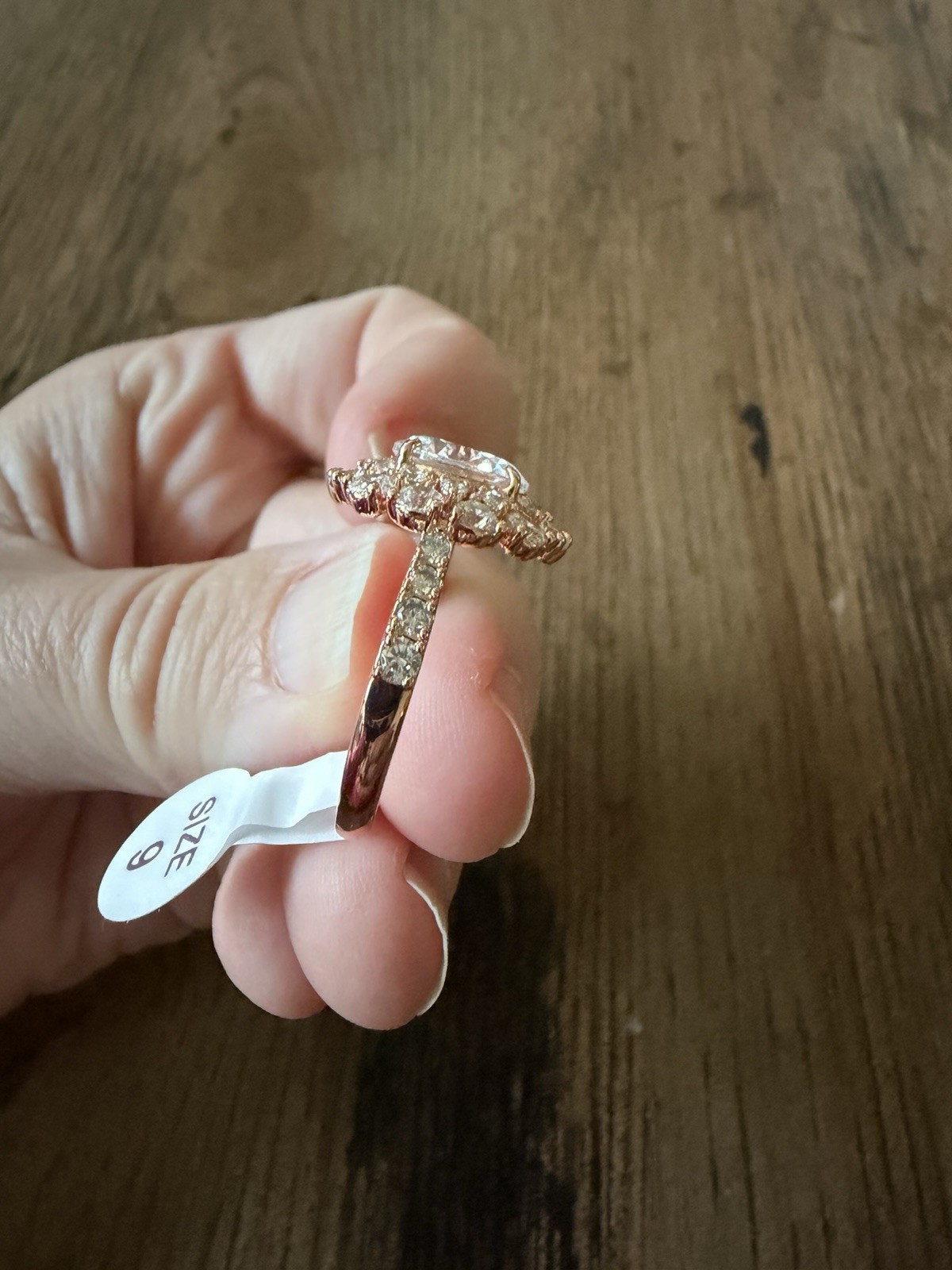 “Somebody Like You” Diamond Cubic Zirconia, Rose Gold sz 9