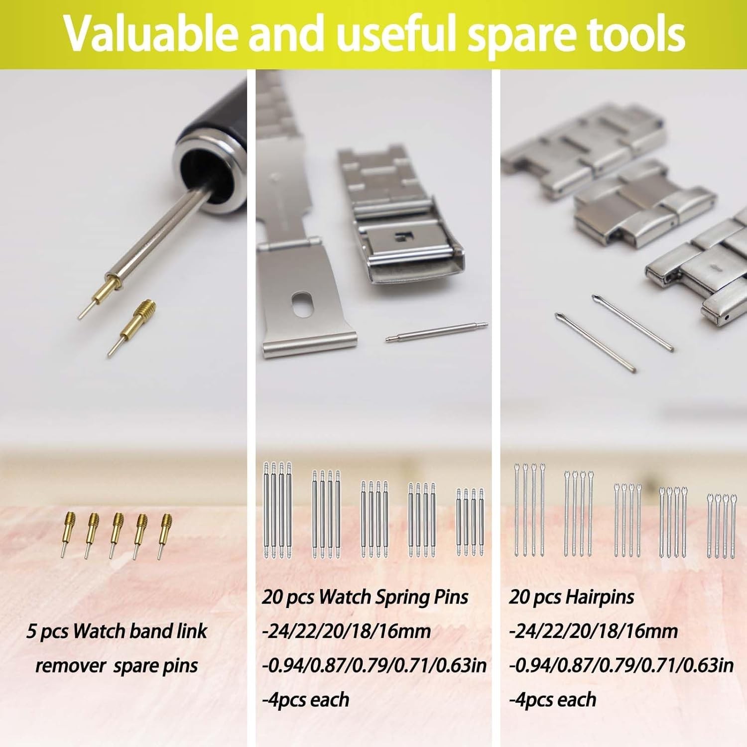 Watch Link Removal Kit Watch Band Sizing Tool for Watch Strap Adjustment Watc…