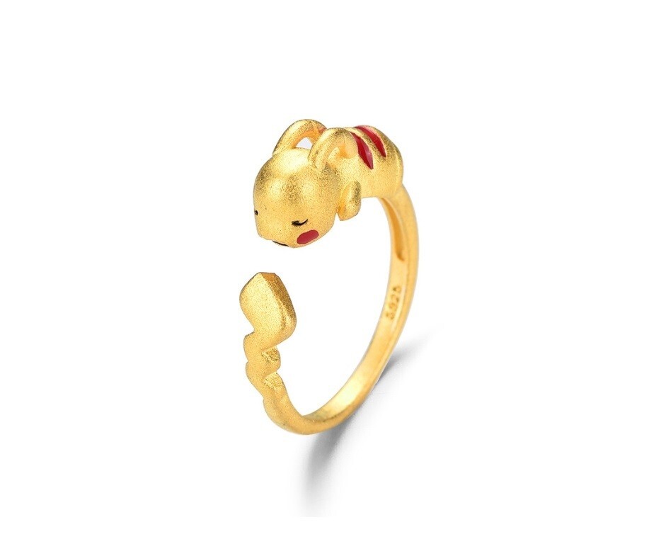 Lovely Gold Cartoon Character Pikachu Pokémon Adjustable Ring!