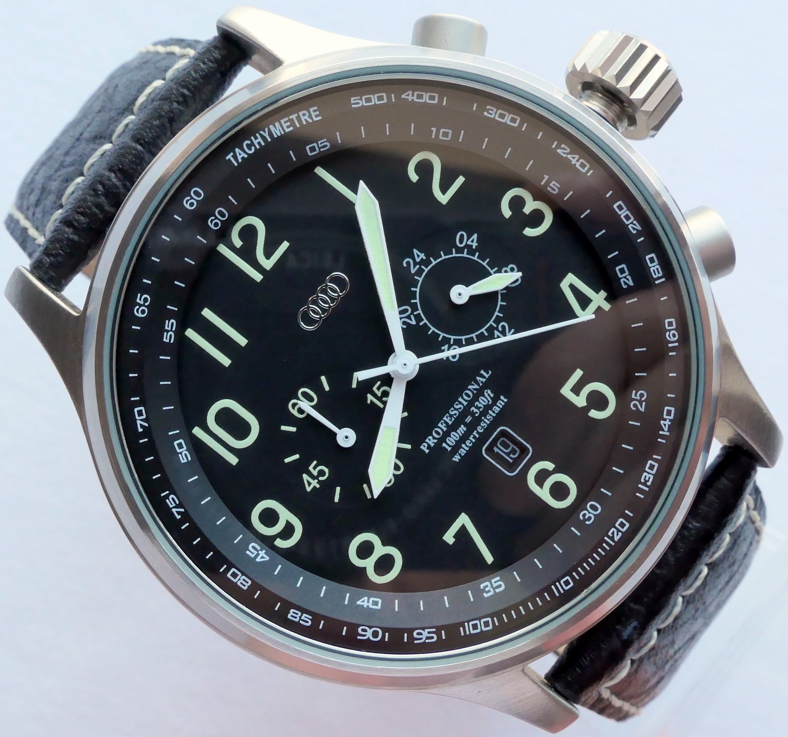 Audi Quattro Motorsport Racing Car Accessory Driver Sport Chronograph Watch