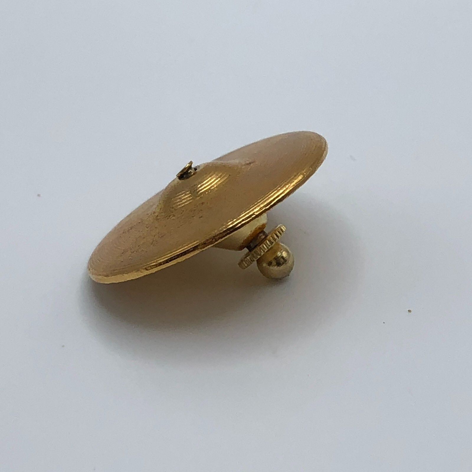 Vintage Cymbal Percussion Tie Tack Pin Future Primitive Gold