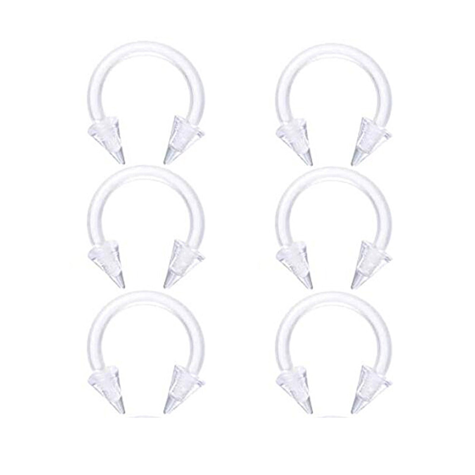54PCS Clear Piercing Retainer Septum Nose Studs Lip Ear Tongue Rook Daith Rings