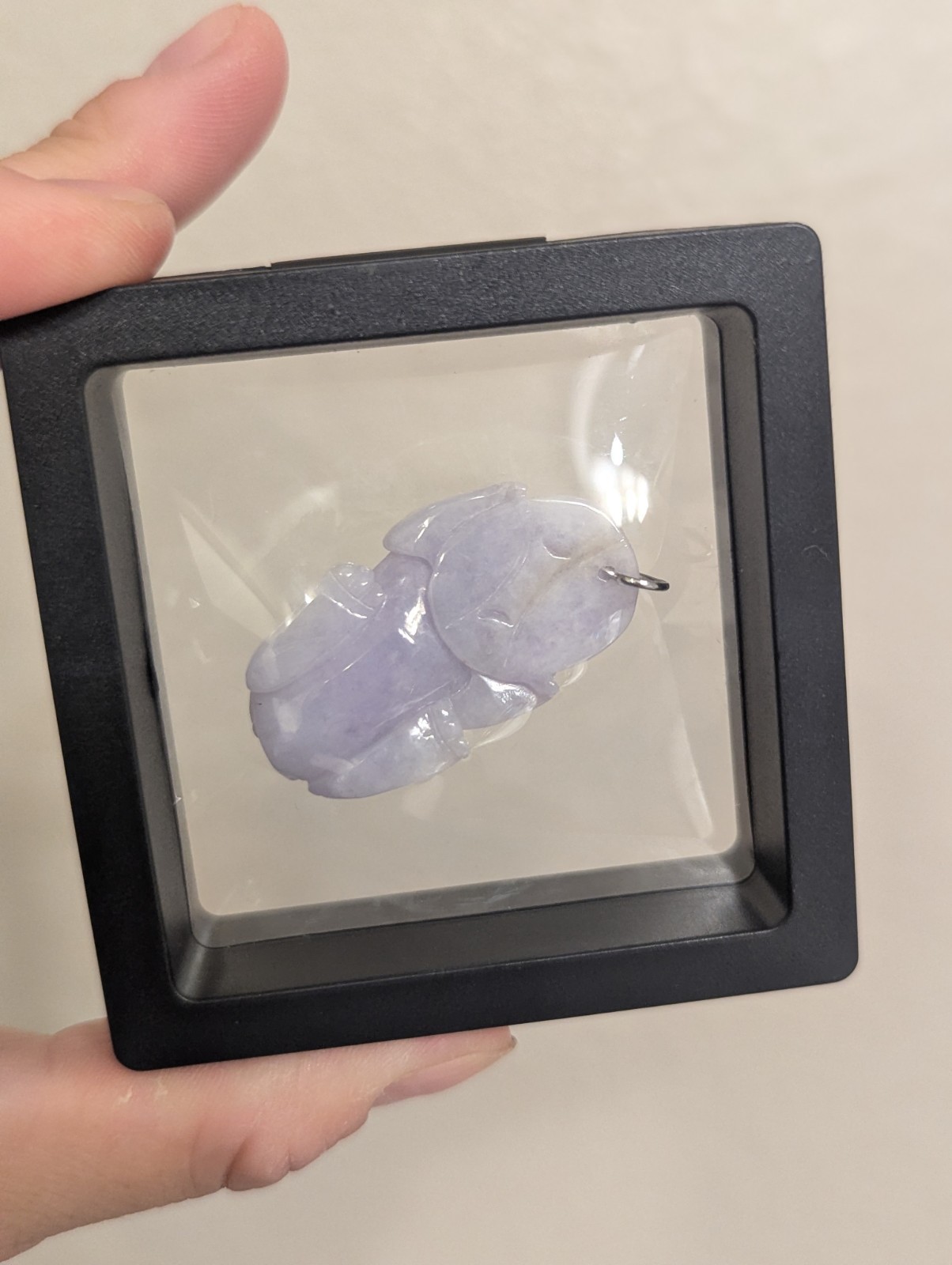 Jade Pixiu Dragon Lavender Purple Jade Pendant, Strong Color, Large, Untreated